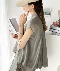 classicalelf 「classicalelf」 ノースリーブブラウス MEDIUM グレイッシュベージュ レディース