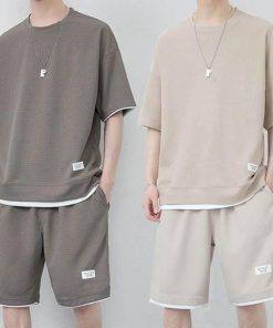 夏 大きいサイズ セットアップ スウェット 上下セット ジャージ Tシャツ 2点セット 短パン ショートパンツ 半袖tシャツ＆ショートパンツ メン