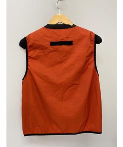 adidas◆ベスト/S/ナイロン/ORN/無地